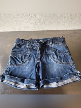 Vintage Y2K Cache Denim Cargo Tie-Waist Shorts✨